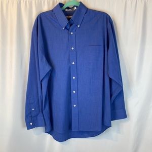 Sero Button Down Dress Shirt Chambray Blue, Size 16 - 16.5.